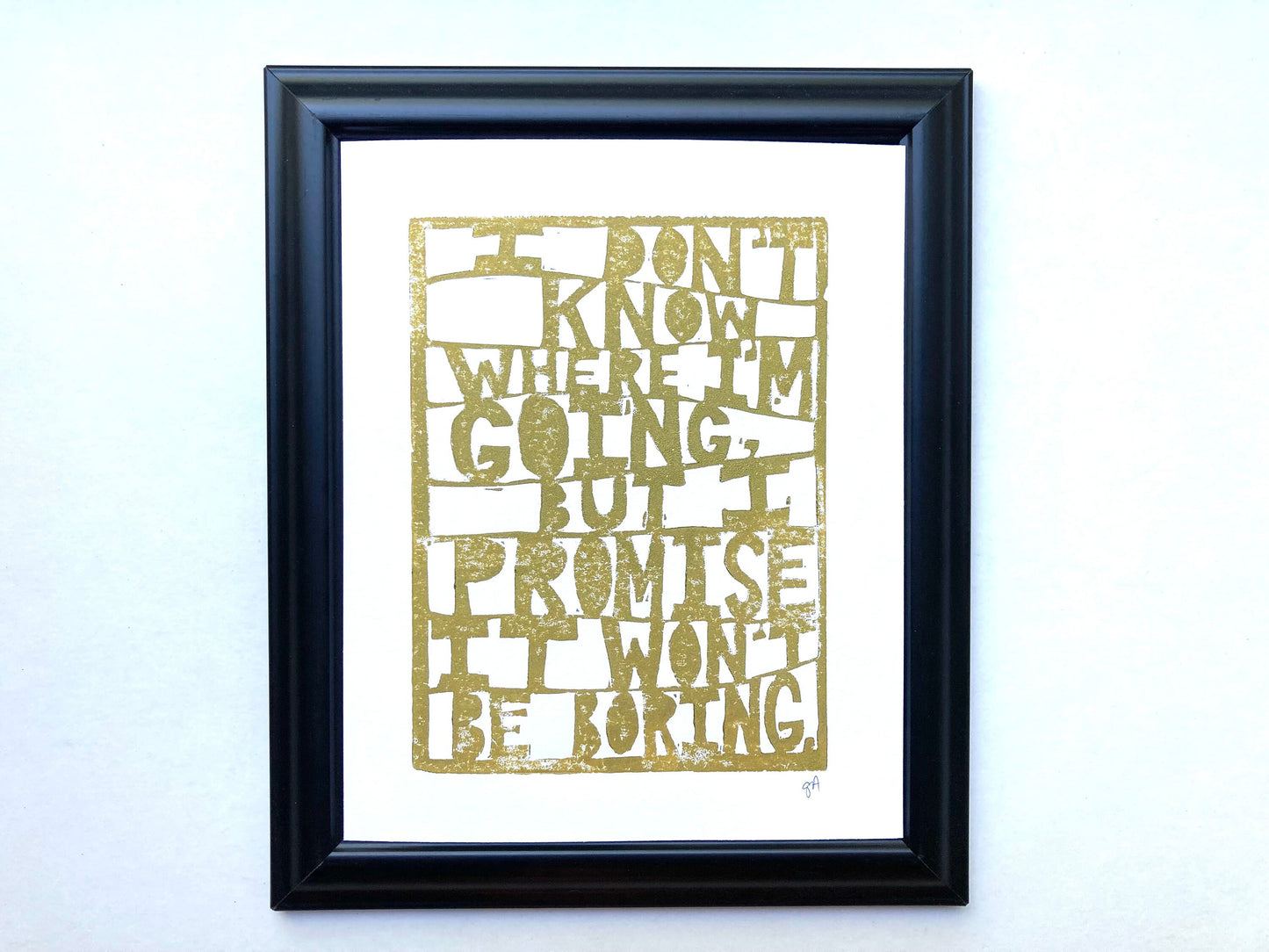 I don't know where I'm going - Linocut print (8x10in)