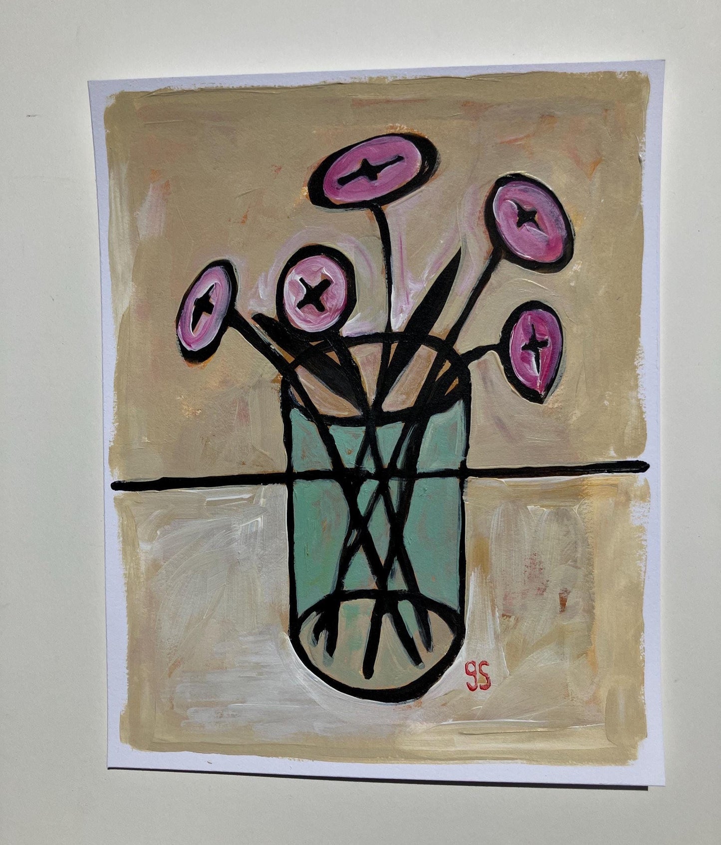 Abstract bouquet - Original acrylic still life painting (8x10in)