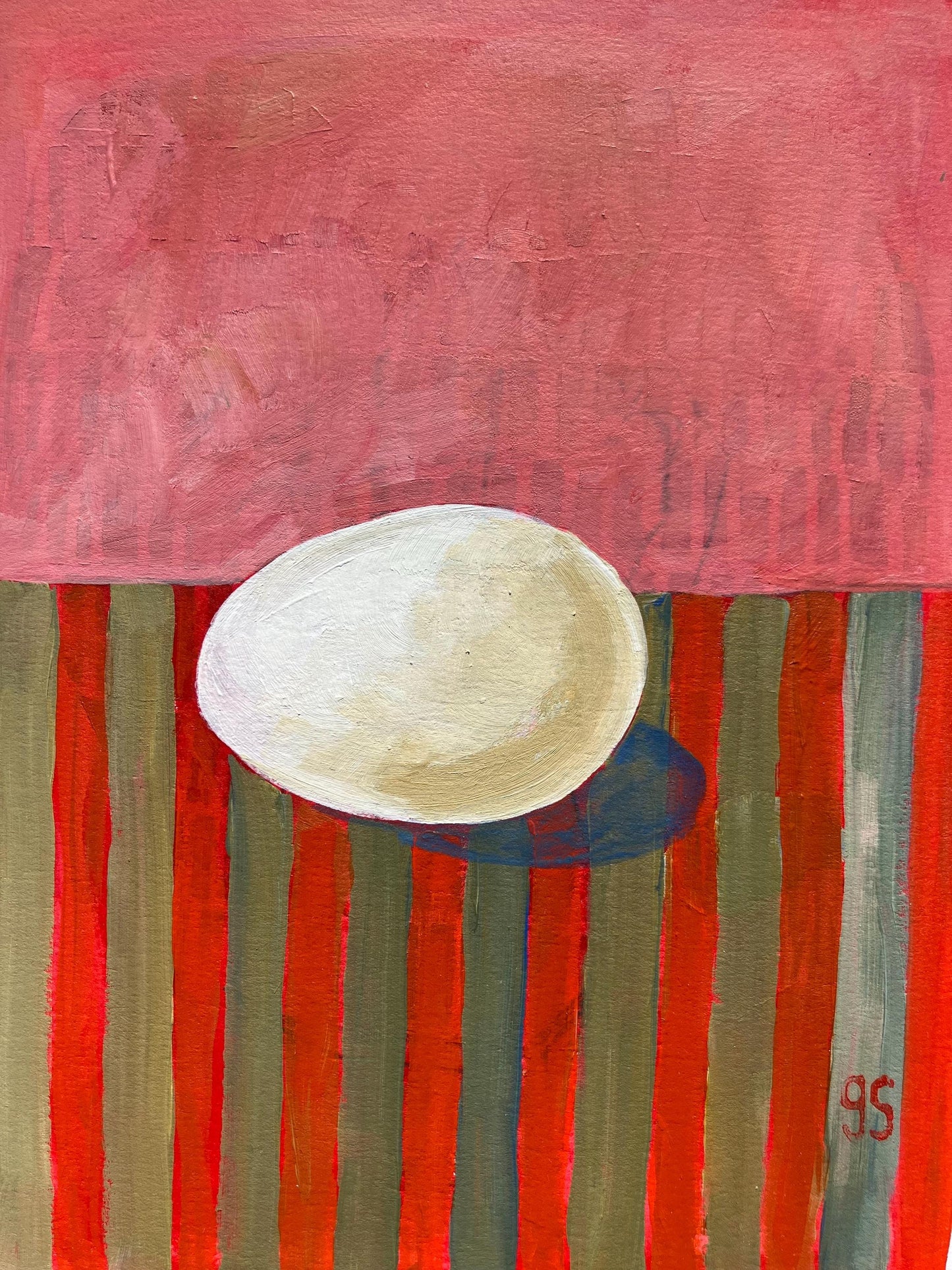 Single egg - Original acrylic painting (8x10in)