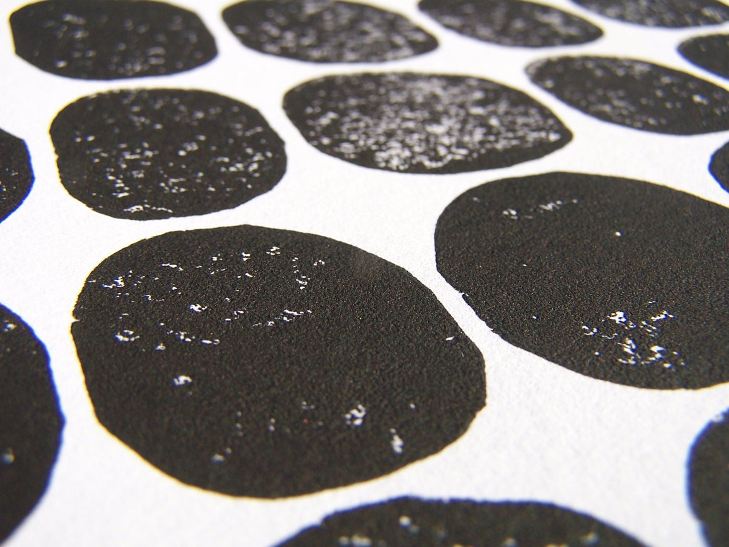 Black dots - Linocut print (8x10in)