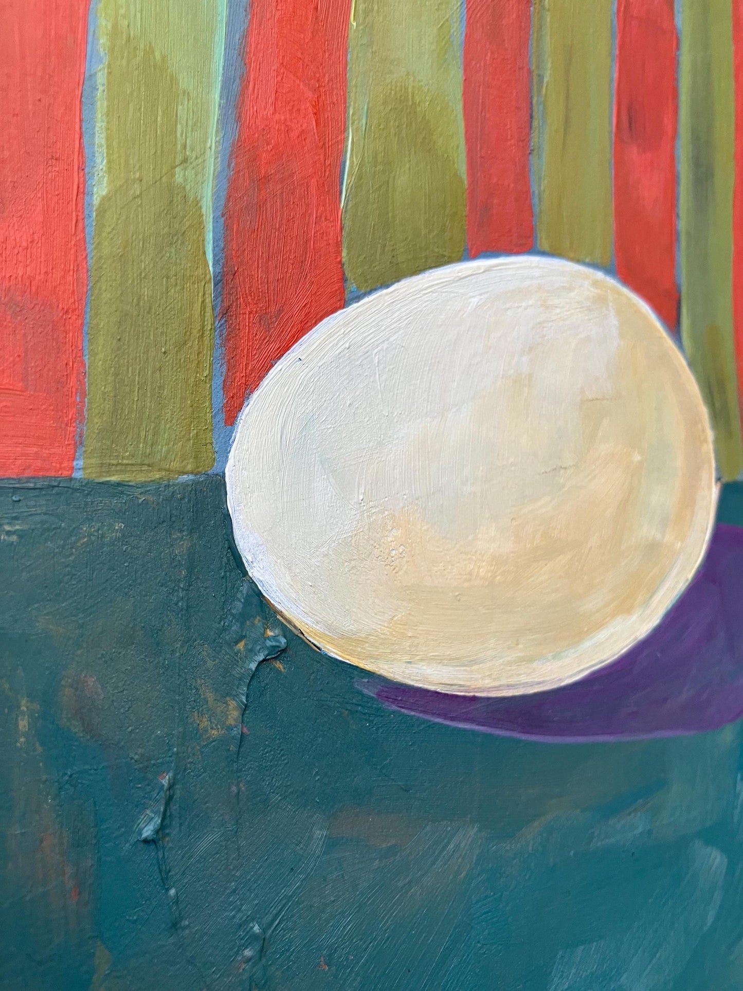 Simple egg #1 - Original acrylic abstract painting (8x10in)
