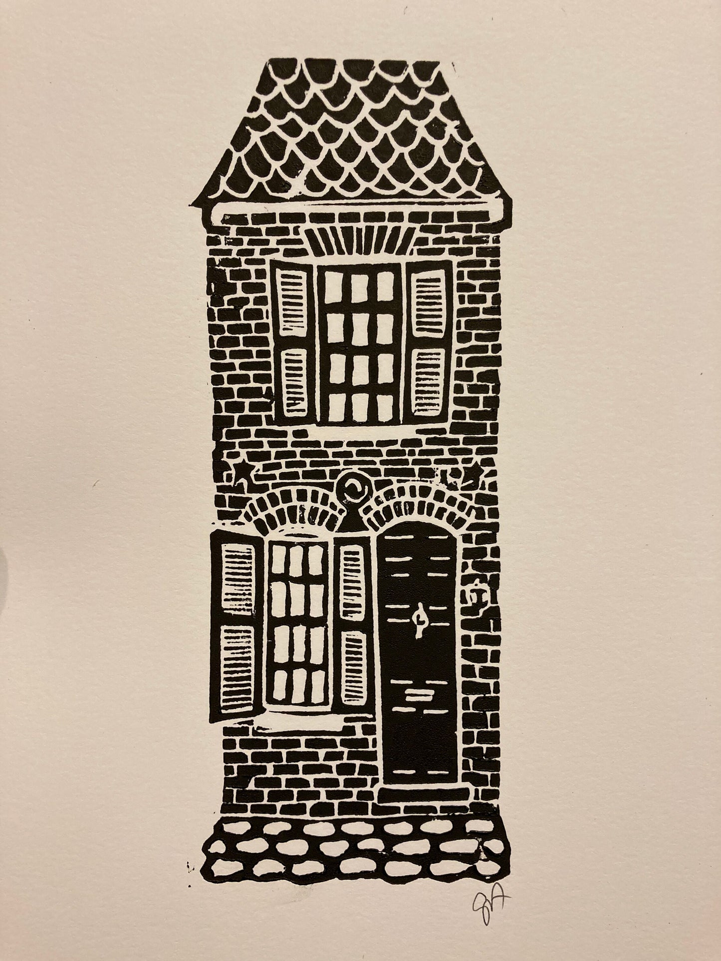 Spite House - Linocut print (8x10in)