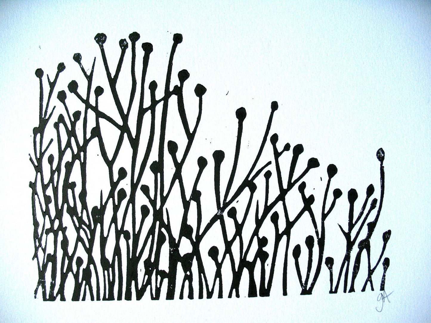 Wild flowers - Linocut print (8x10in)