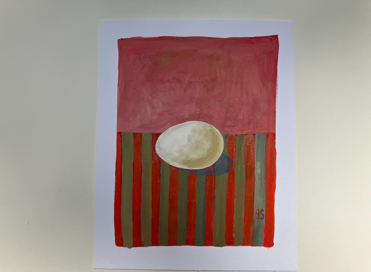 Single egg - Original acrylic painting (8x10in)