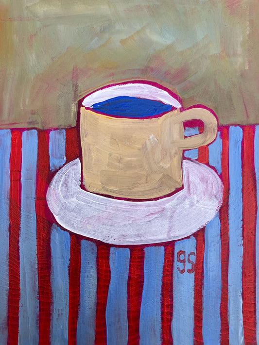 Coffee cup #3 - Original painting of a simple coffee cup (8x10in)