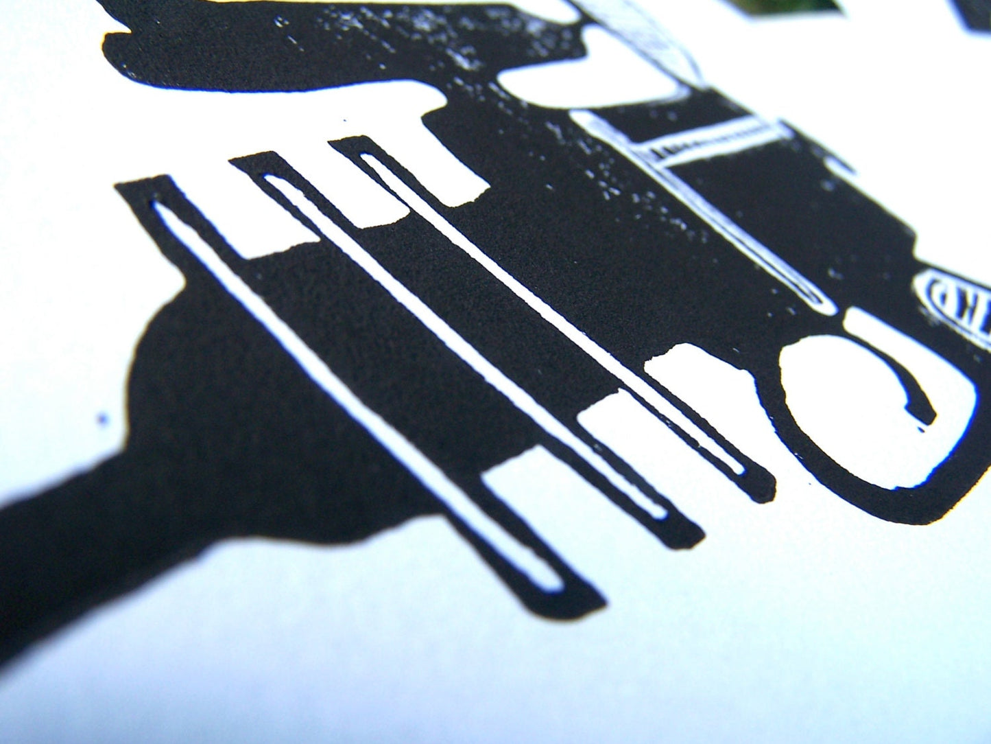 LINOCUT - Minimal Ray Gun - Hand-pressed linoleum block print (8x10in)