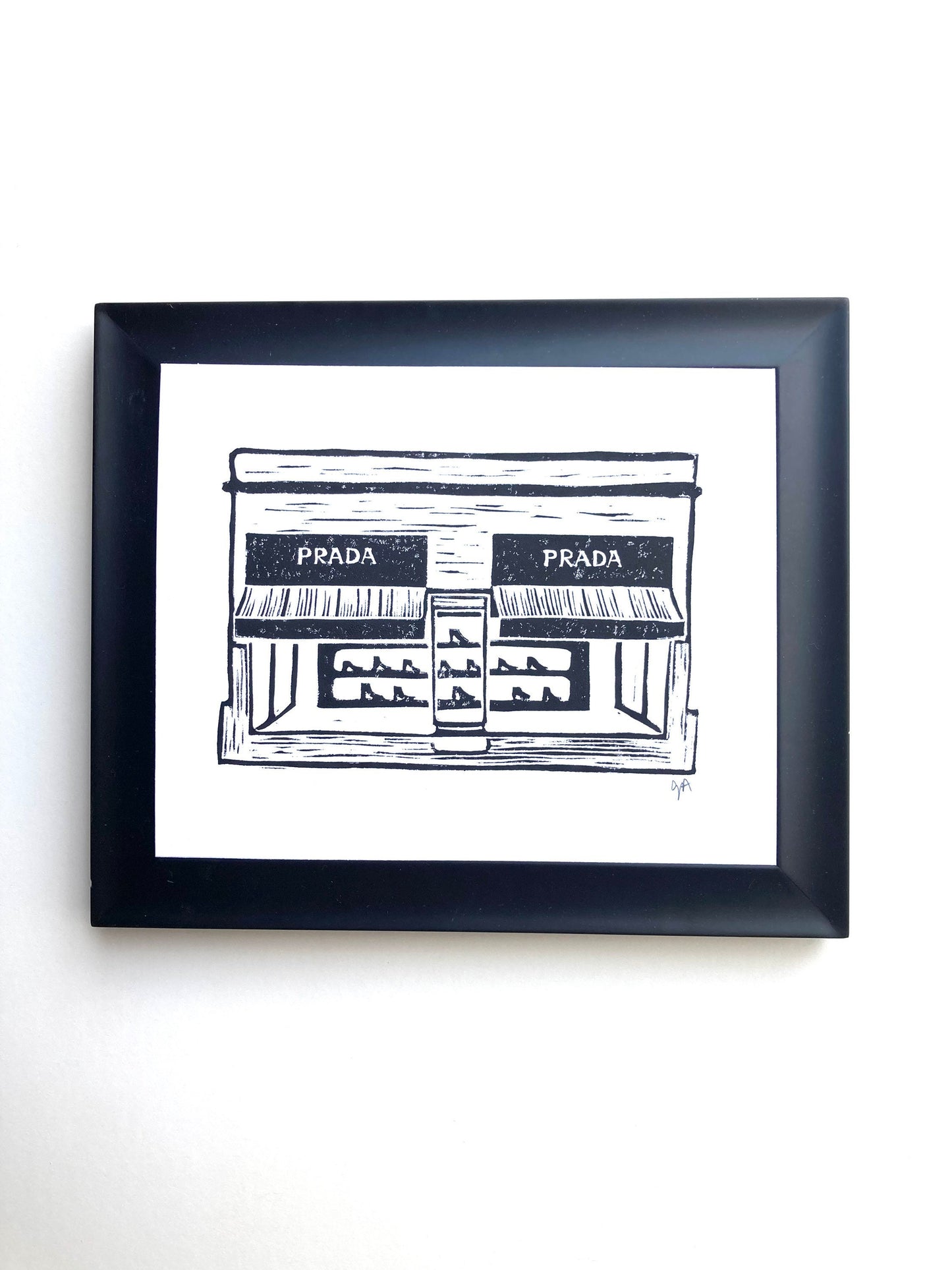 Prada Marfa - Linocut print (8x10in)