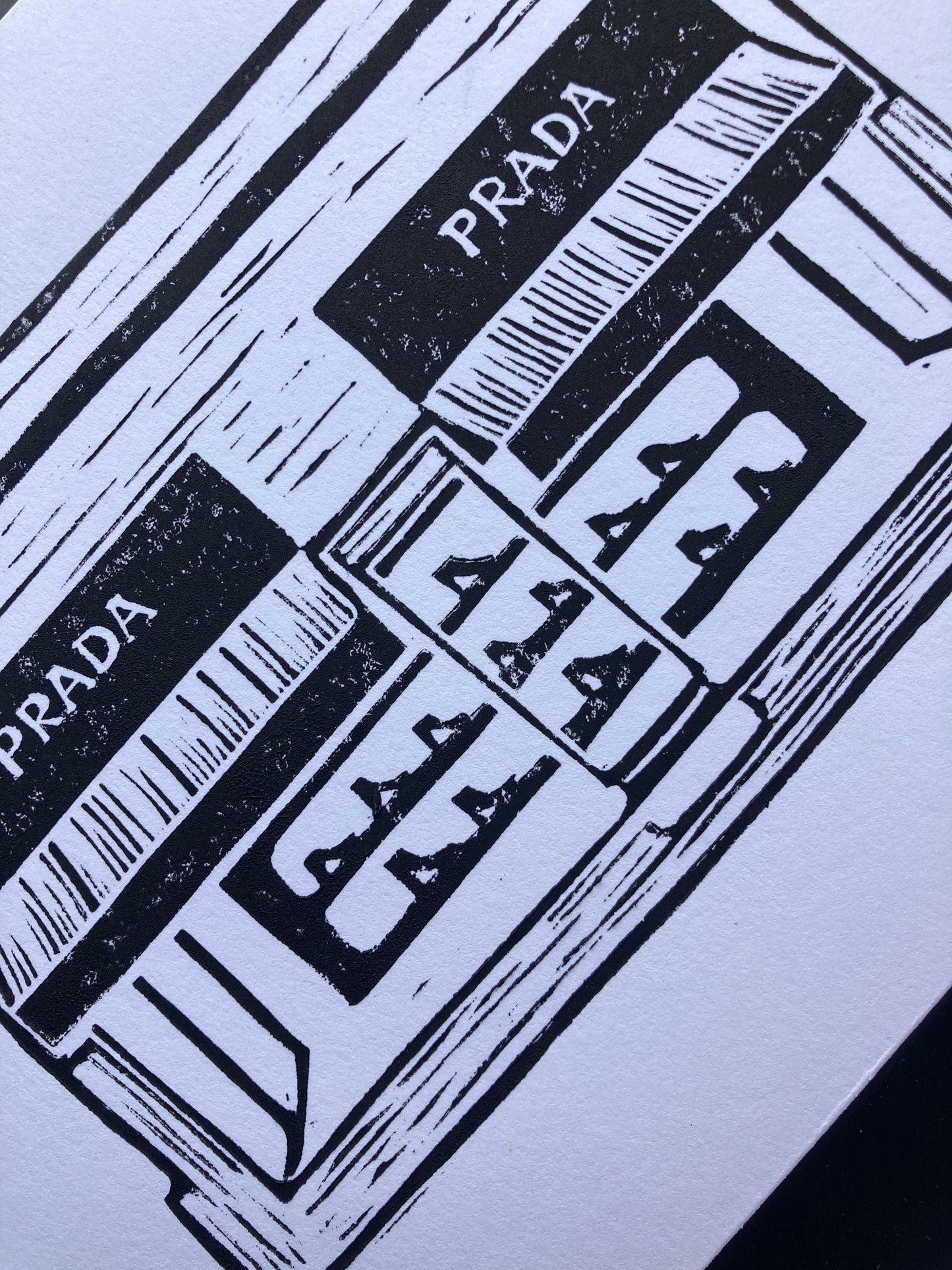 Prada Marfa - Linocut print (8x10in)