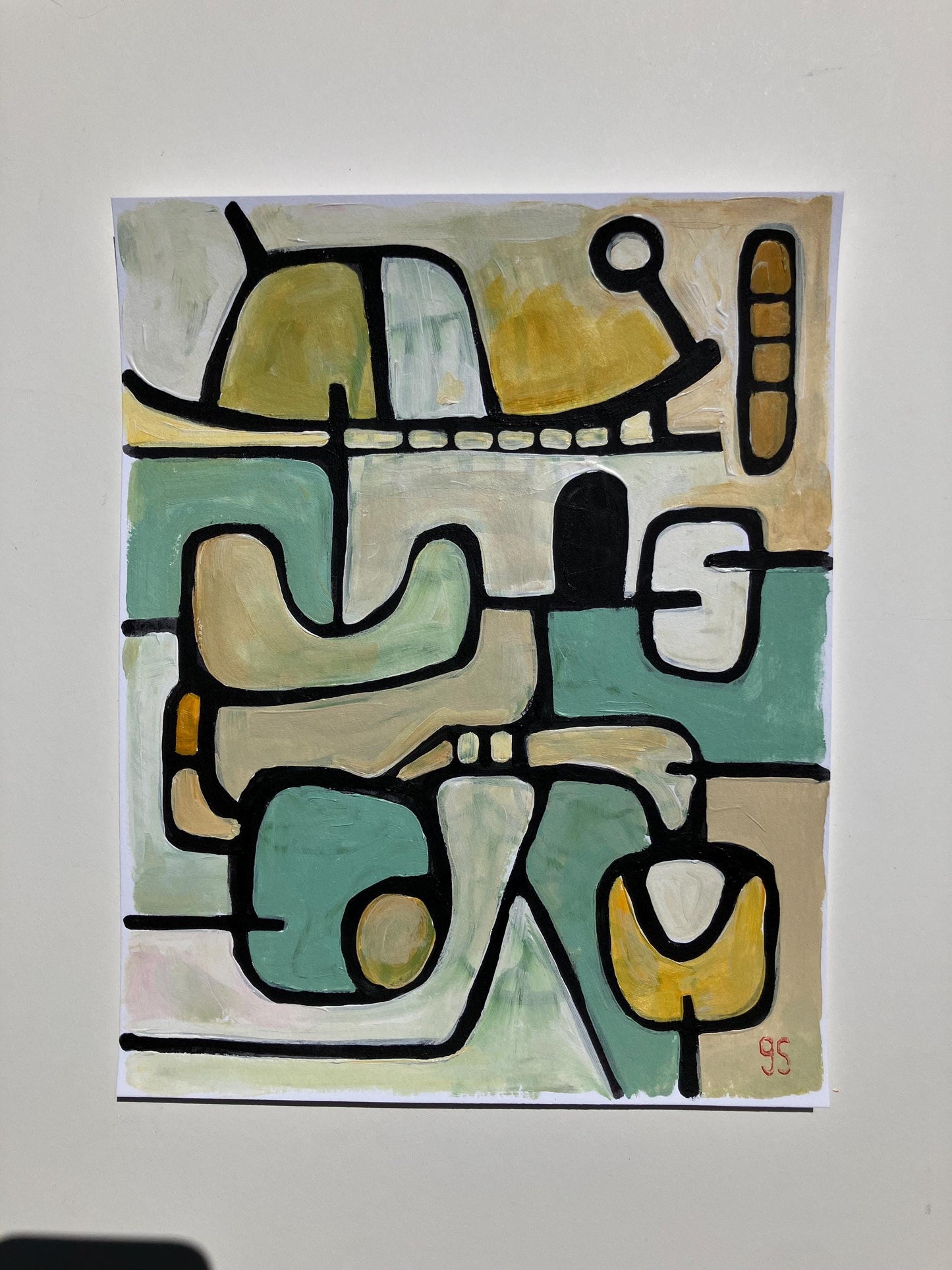 Mid Century design #2 - Original acrylic painting (8x10in)