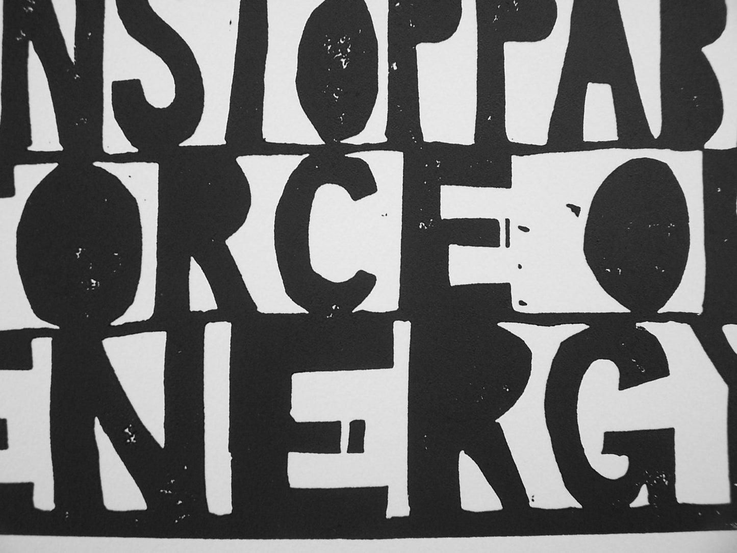 Unstoppable force of energy - Linocut print (8x10in)