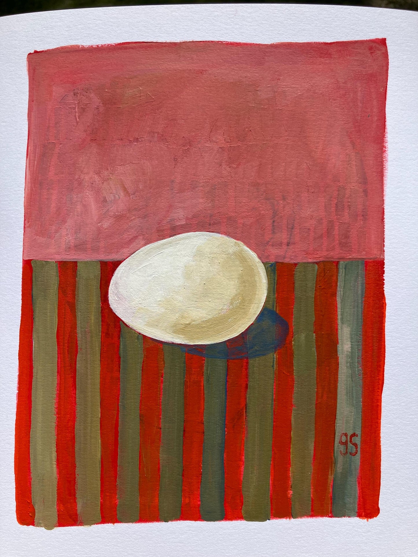 Single egg - Original acrylic painting (8x10in)