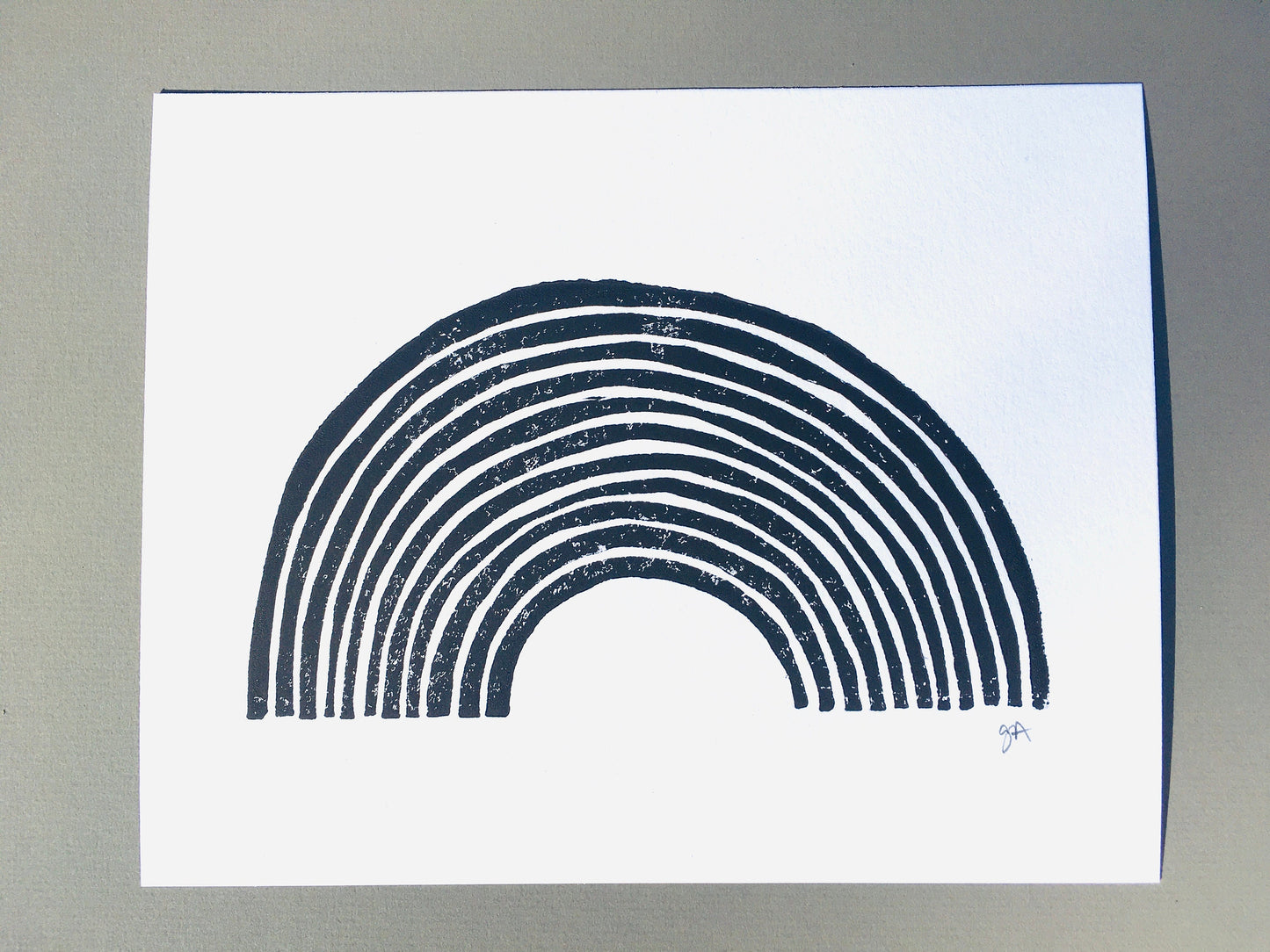 Rainbow - Linocut print (8x10in)