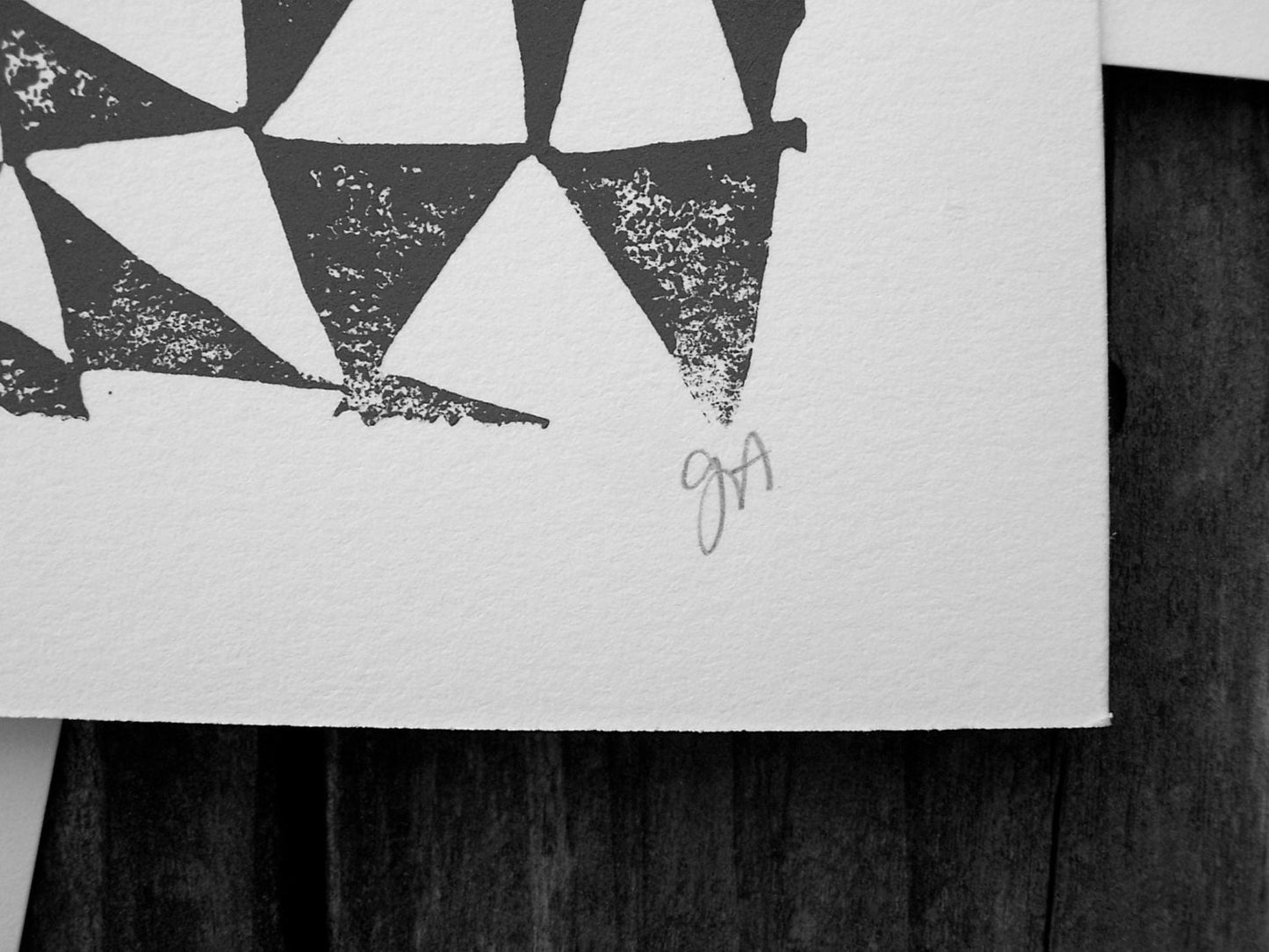 Triangles - Linocut print (8x10in)