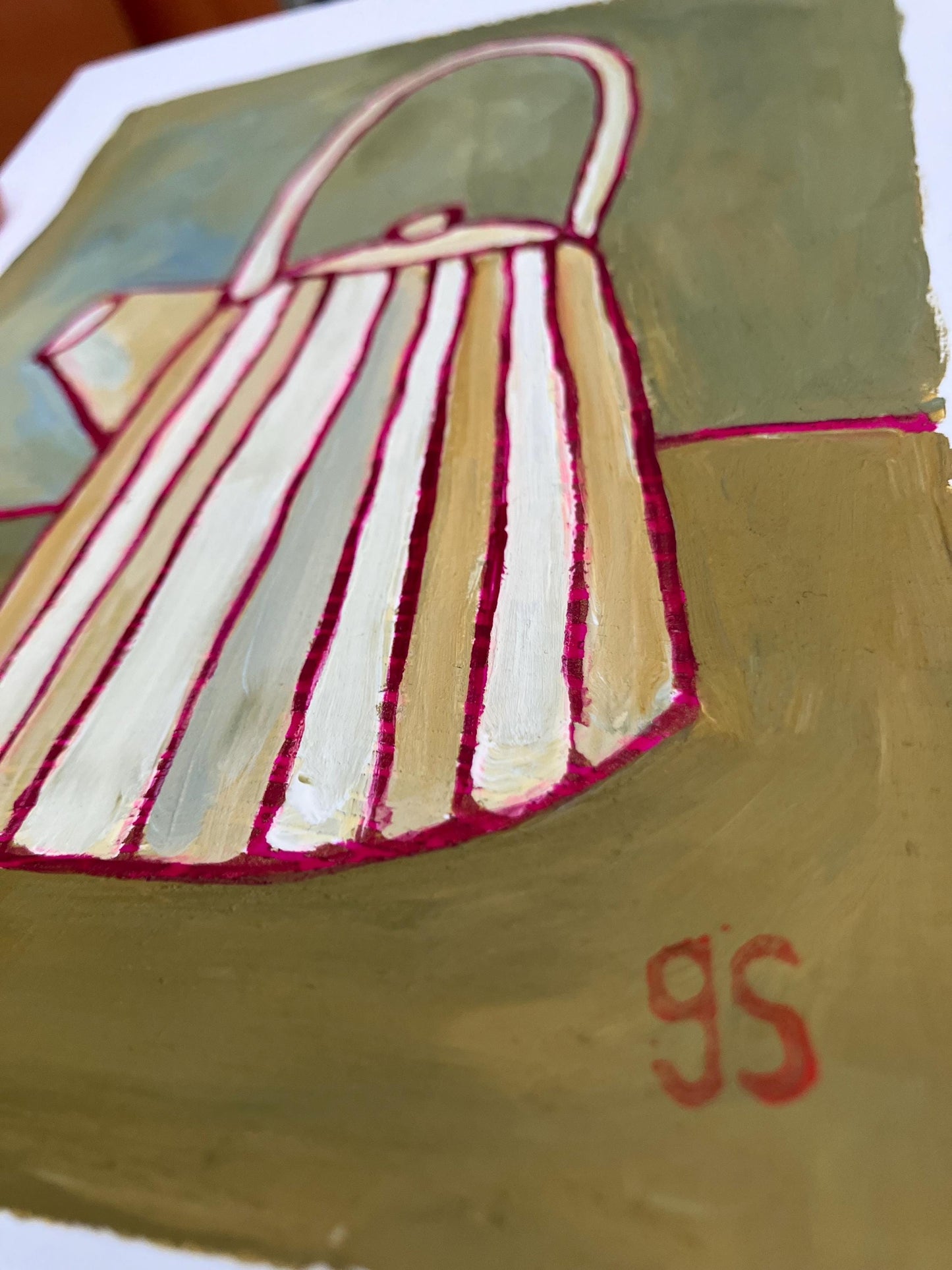 Tea pot - Original acrylic abstract painting (8x10in)